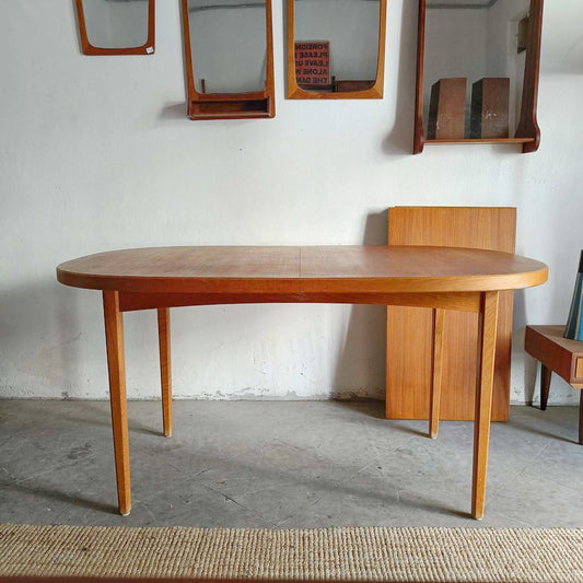 Tavolo ovale design svedese vintage anni 60 [85sw24662] misure L.144+2x50 P.90 H.74